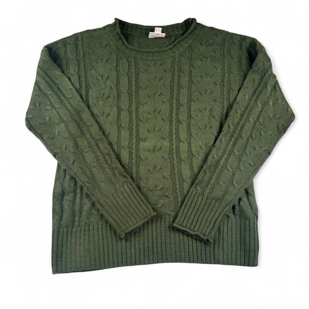 LuLaRoe Women’s Green Cable Knit Sweater Size Small Cozy Pullover